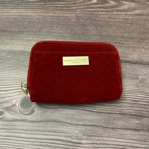 Adrienne Vittadini Handbags - Adrienne Vittadini Red Wallet with Gold Accents